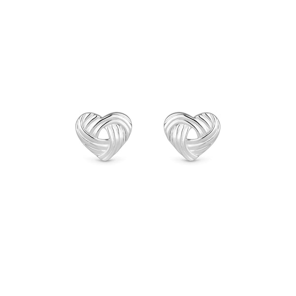 Simply Silver Sterling Silver 925 Polished Knot Heart Stud Earrings