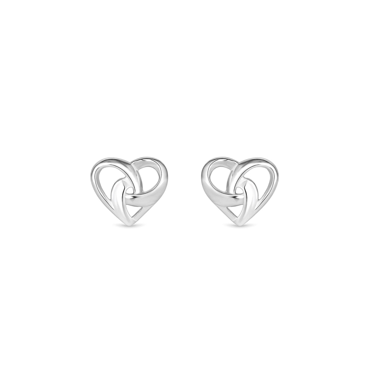 Simply Silver Sterling Silver 925 Knotted Heart Stud Earrings