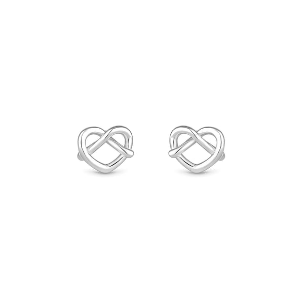 Simply Silver Sterling Silver 925 Open Crossover Heart Stud Earrings