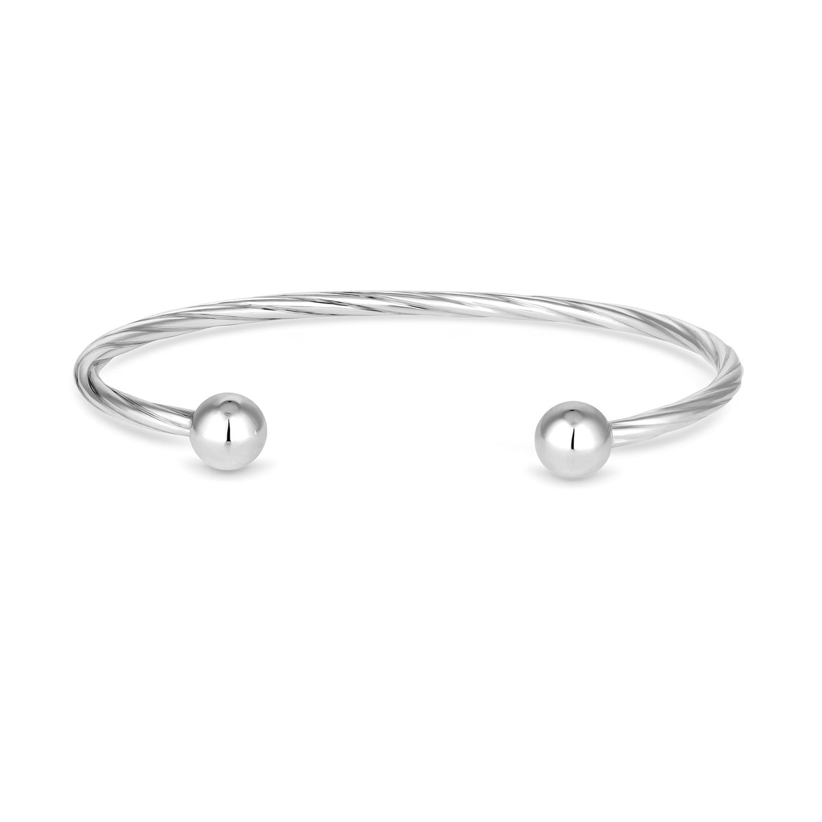Simply Silver Sterling Silver 925 Polished Textured Cuff Bracelet
