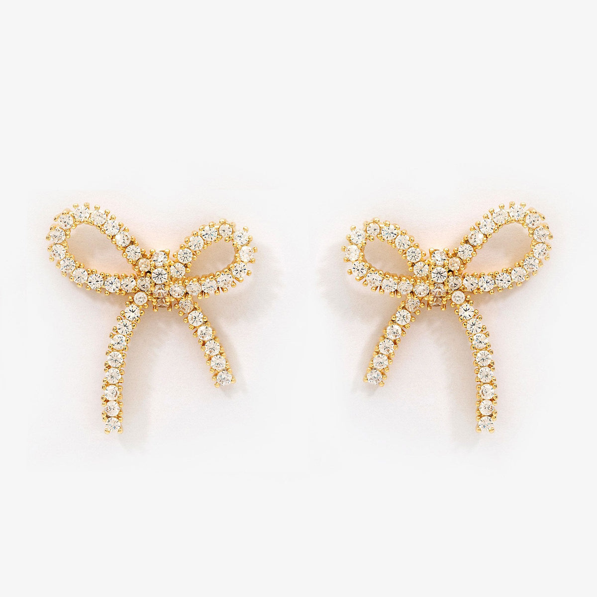 Jon Richard Gold Plated Cubic Zirconia Bow Earrings