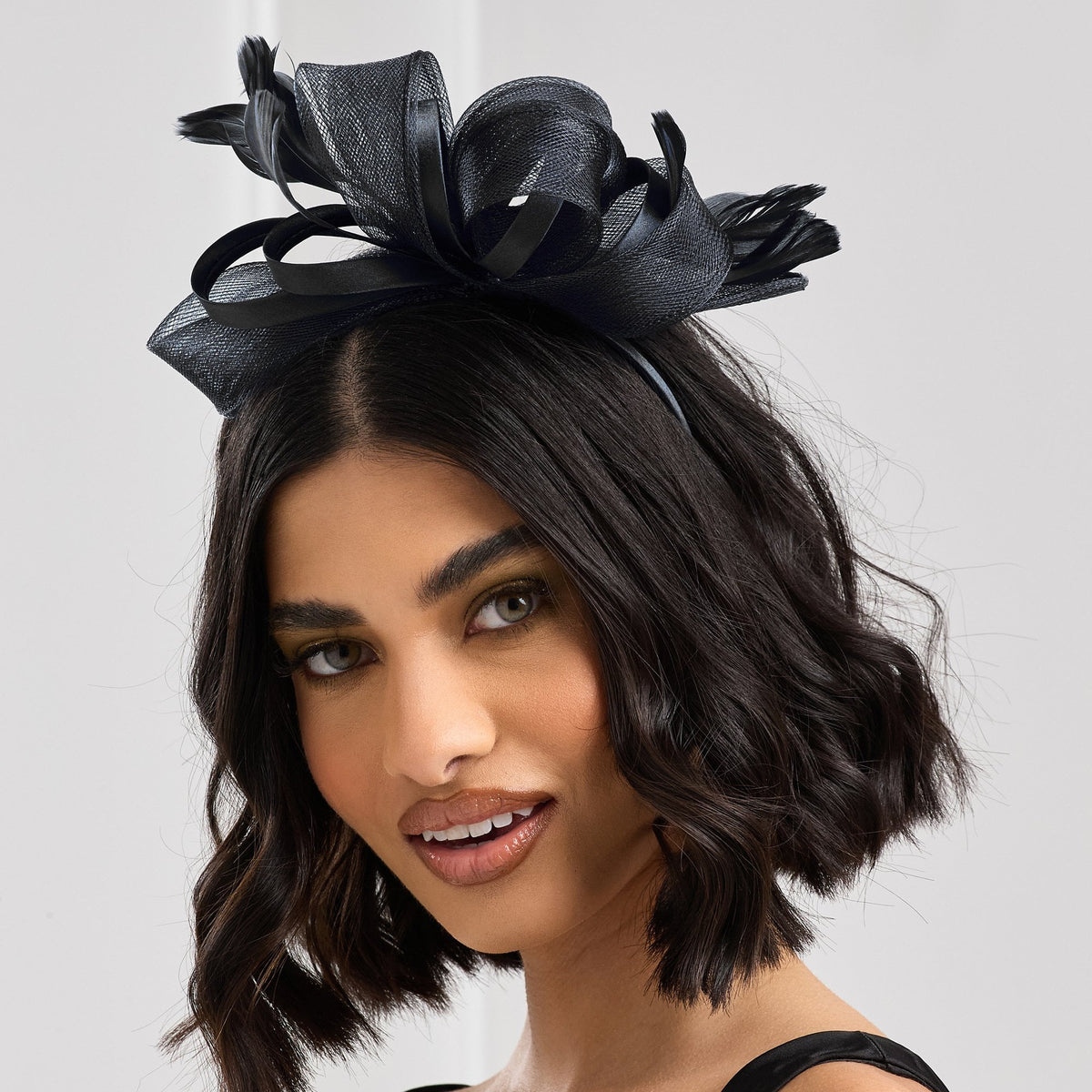 Jon Richard Black Medium Fascinator Headband