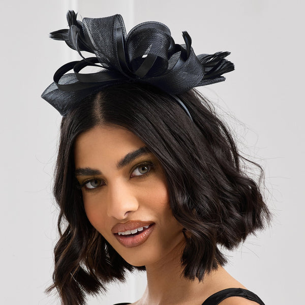 Jon Richard Black Medium Fascinator Headband
