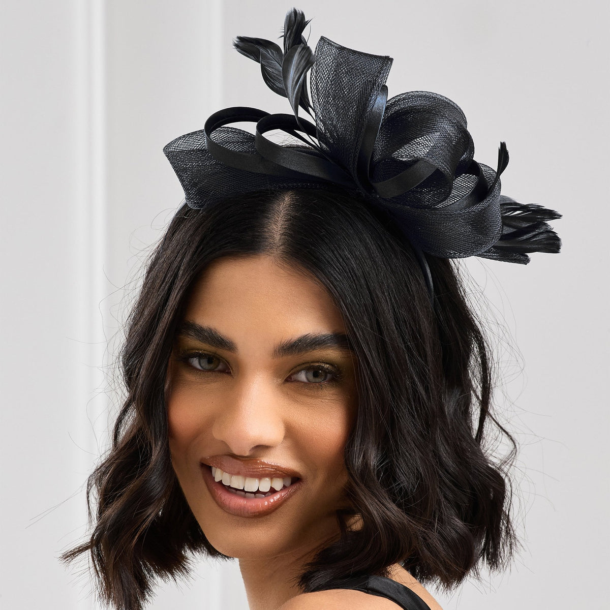 Jon Richard Black Medium Fascinator Headband
