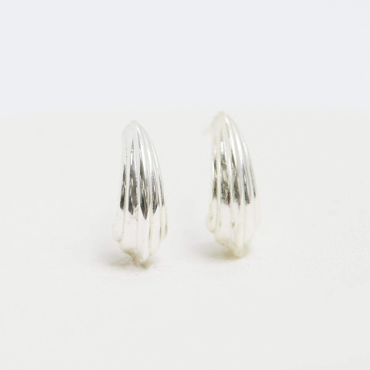 Simply Silver Sterling Silver 925 Polished Ridged Hoop Earrings