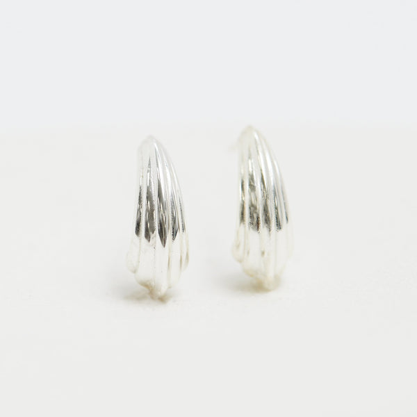 Simply Silver Sterling Silver 925 Polished Ridged Hoop Earrings