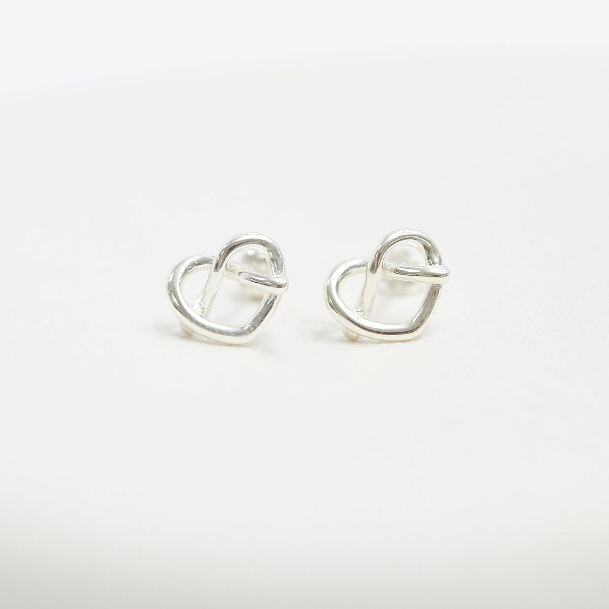 Simply Silver Sterling Silver 925 Open Crossover Heart Stud Earrings