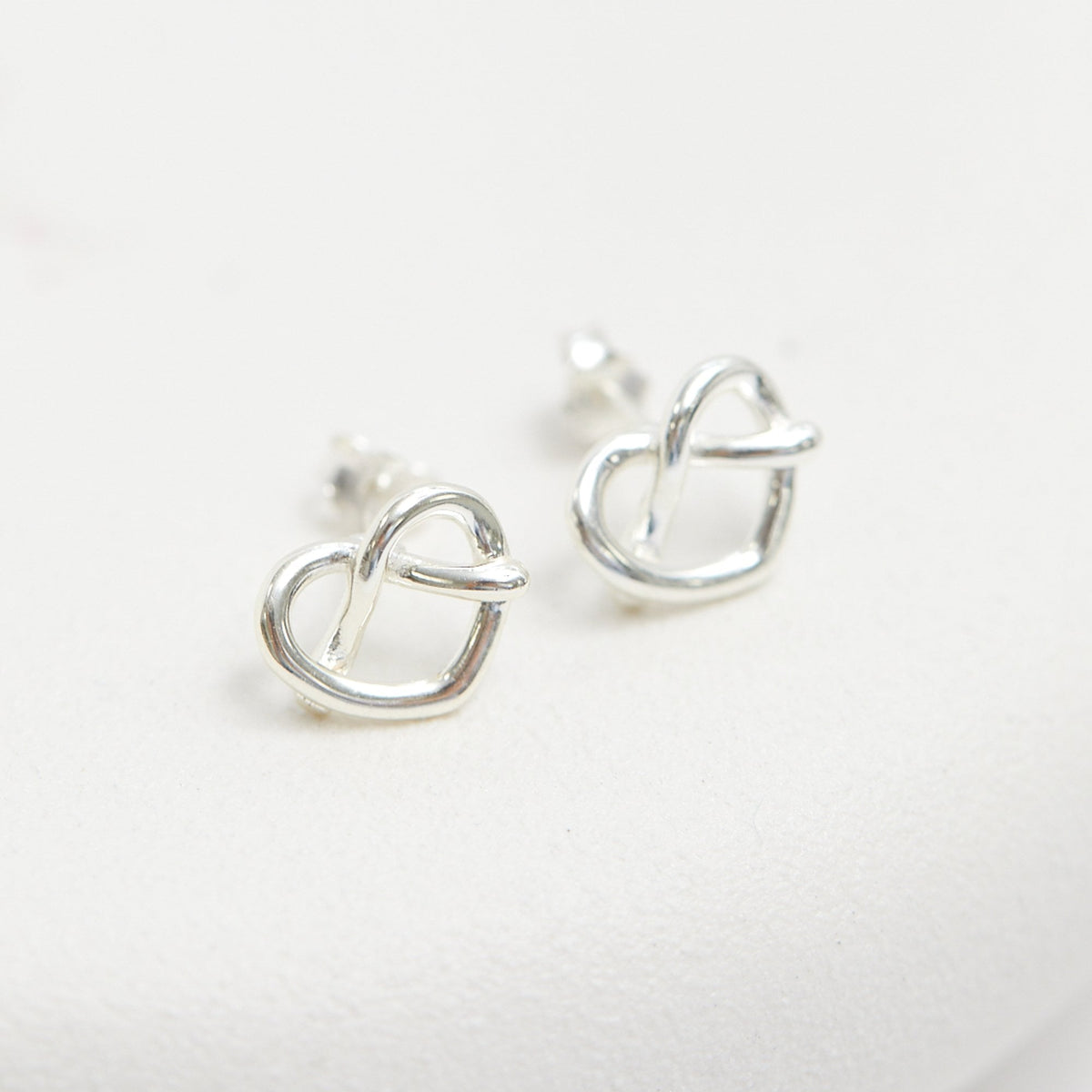 Simply Silver Sterling Silver 925 Open Crossover Heart Stud Earrings