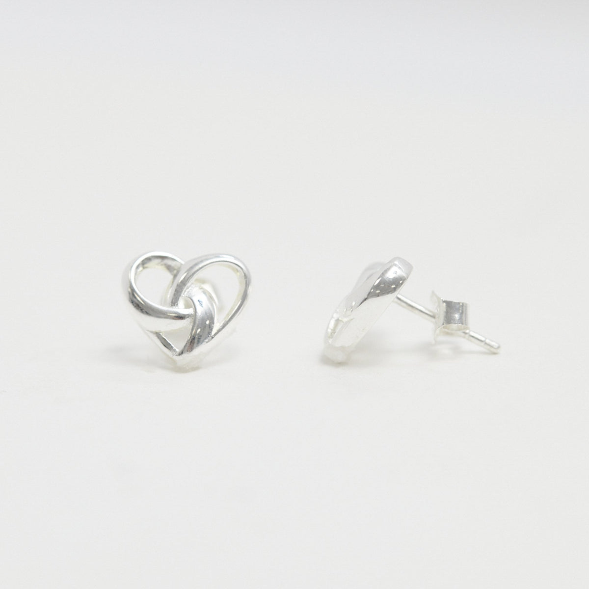Simply Silver Sterling Silver 925 Knotted Heart Stud Earrings