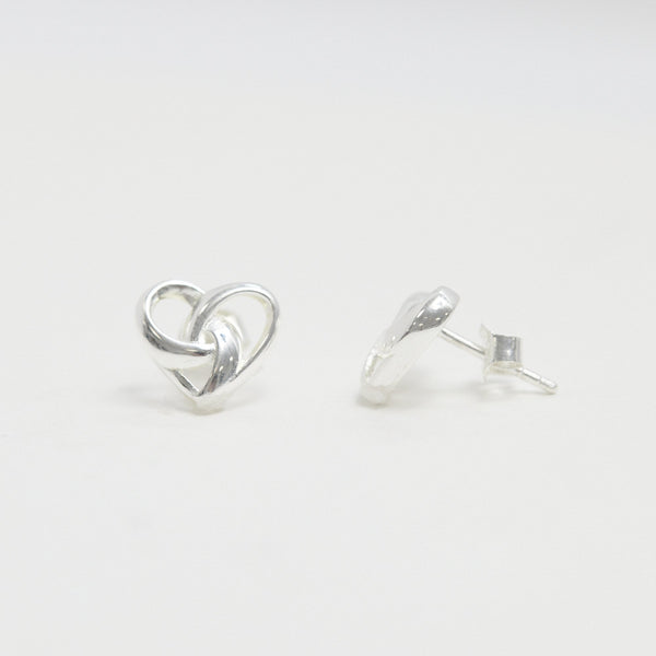 Simply Silver Sterling Silver 925 Knotted Heart Stud Earrings