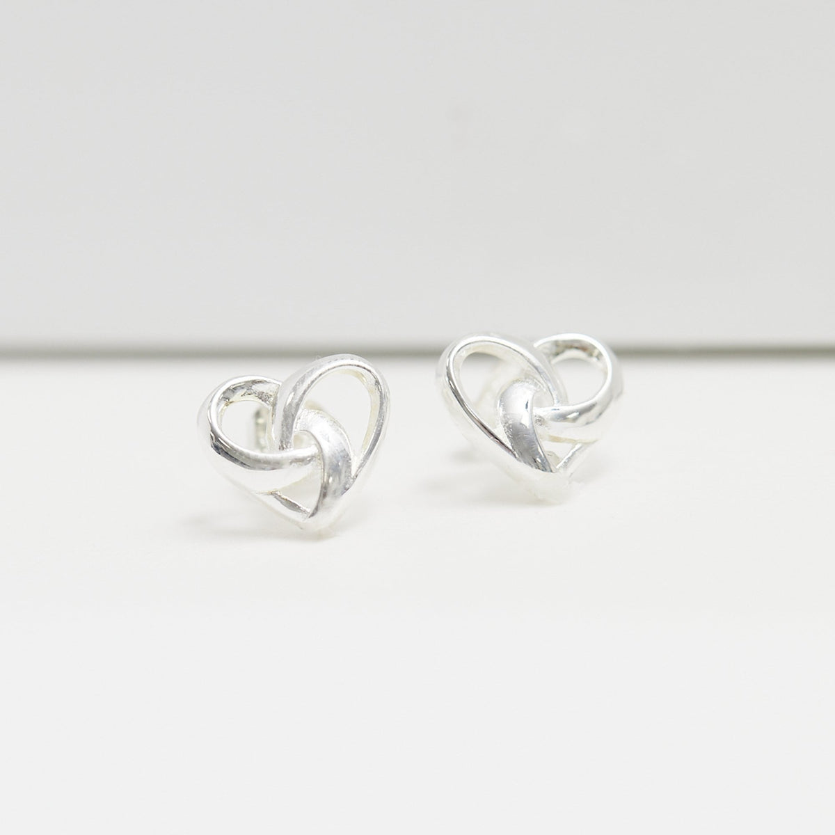 Simply Silver Sterling Silver 925 Knotted Heart Stud Earrings