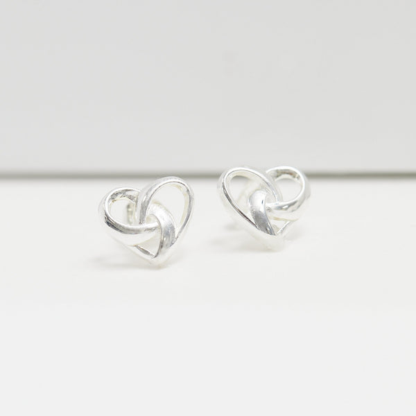 Simply Silver Sterling Silver 925 Knotted Heart Stud Earrings