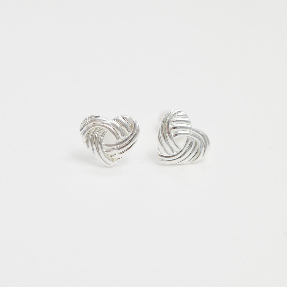 Simply Silver Sterling Silver 925 Polished Knot Heart Stud Earrings