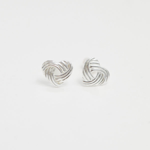 Simply Silver Sterling Silver 925 Polished Knot Heart Stud Earrings