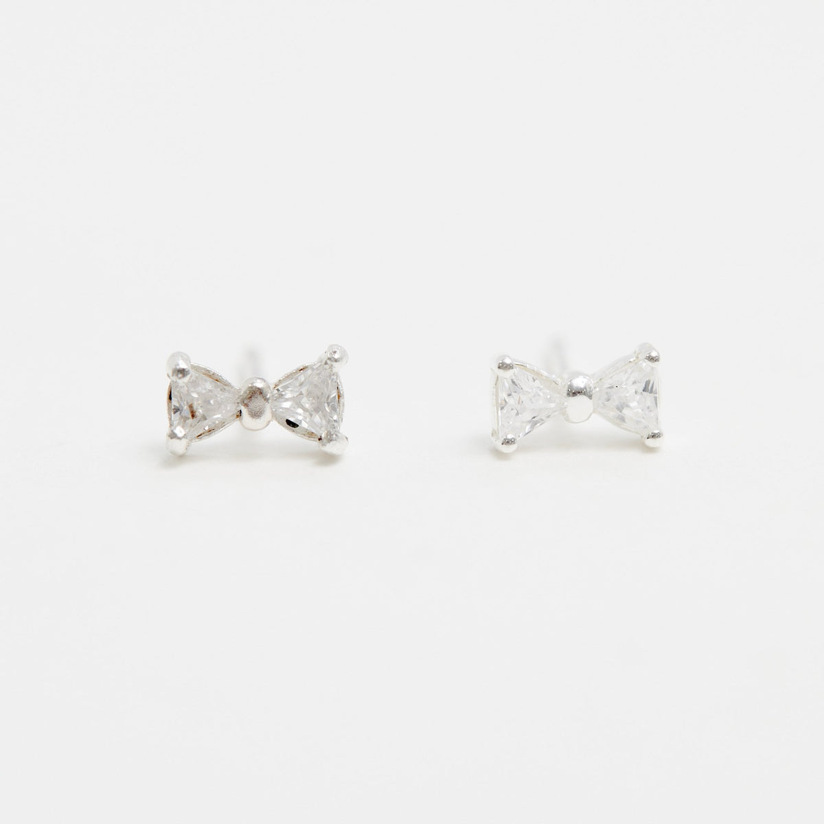 Simply Silver Sterling Silver 925 Cubic Zirconia Bow Stud Earrings