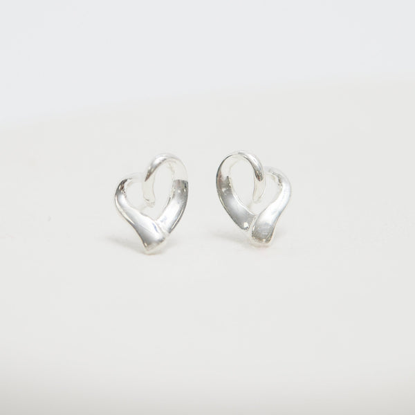 Simply Silver Sterling Silver 925 Polished Tapered heart Earrings
