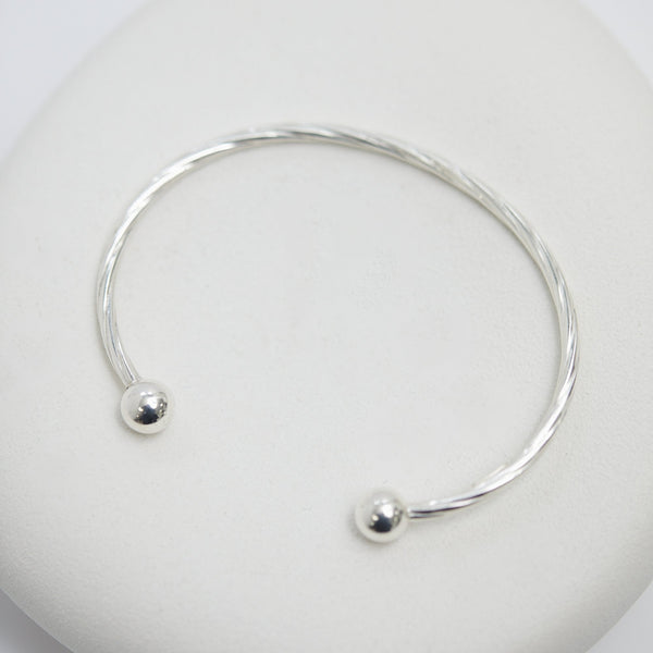 Simply Silver Sterling Silver 925 Polished Textured Cuff Bracelet
