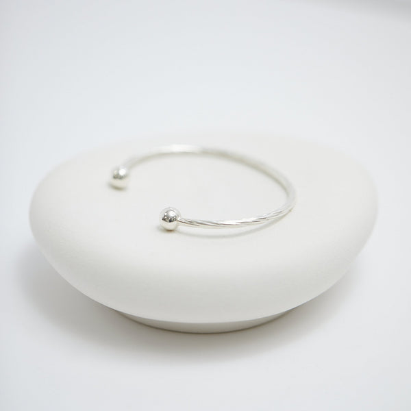 Simply Silver Sterling Silver 925 Polished Textured Cuff Bracelet