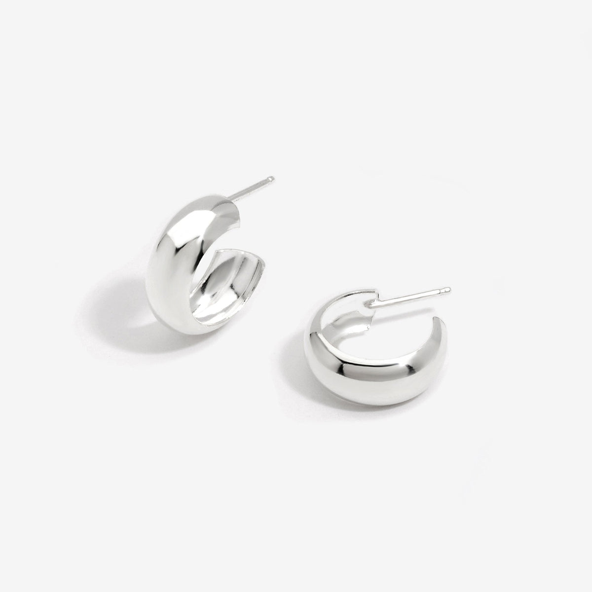 Simply Silver Sterling Silver 925 Wide Polished Hoop Earrings