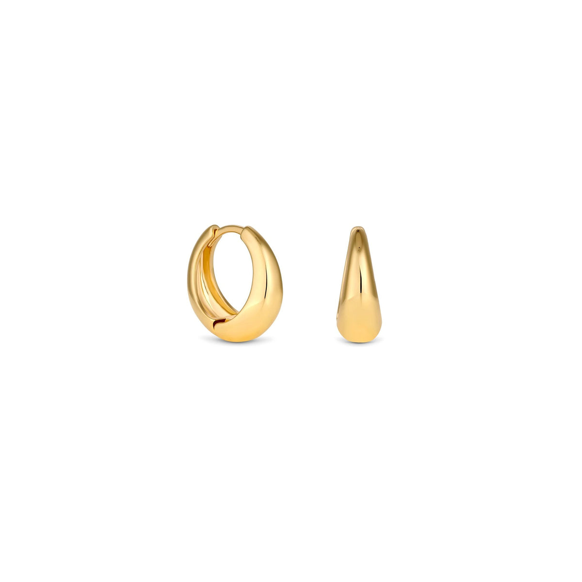 Jon Richard Gold Plated Polished Small Tapered Hoop Earrings