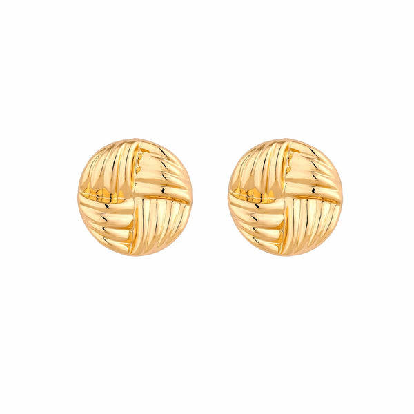 Jon Richard Gold Plated Ridged Statement Stud Earrings