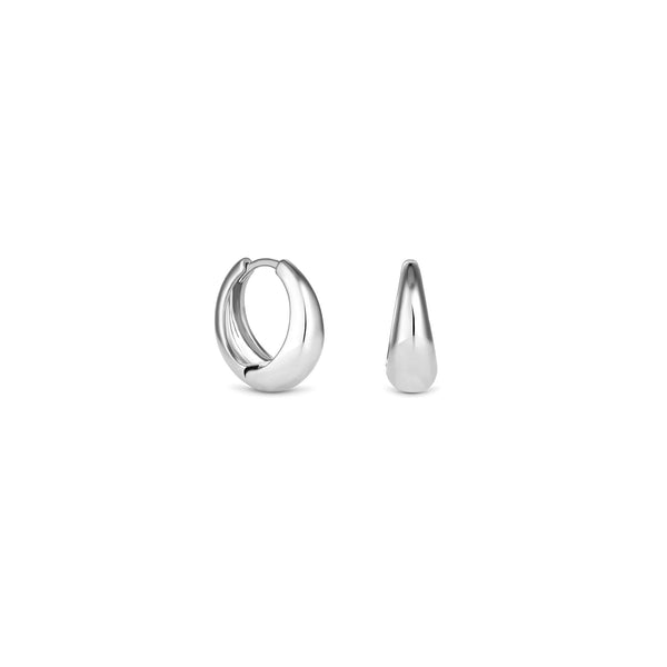 Jon Richard Silver Plated Polished Small Tapered Hoop Earrings