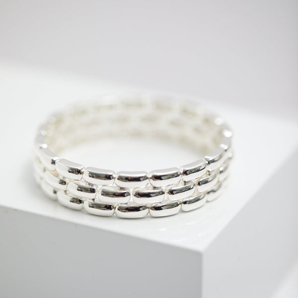 Jon Richard Silver Plated Polished Chain Stretch Bracelet