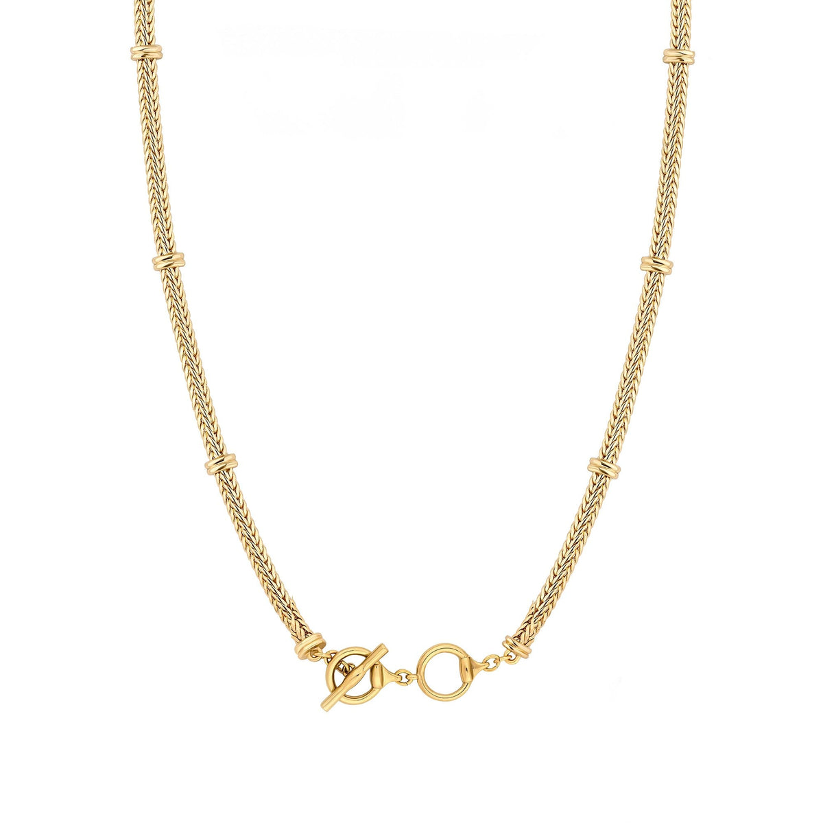 Mood Gold Flat Cobra Station Chain Necklace