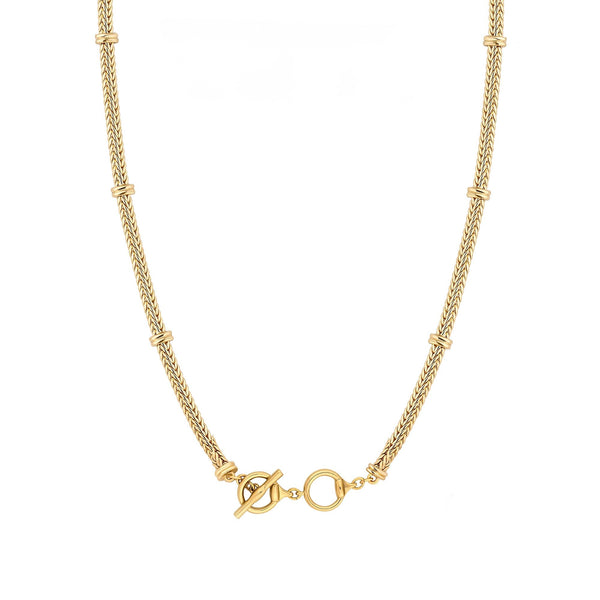 Mood Gold Flat Cobra Station Chain Necklace