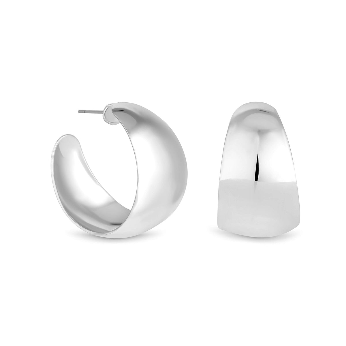 Mood Silver Recycled Cow Bell Hoop Earrings