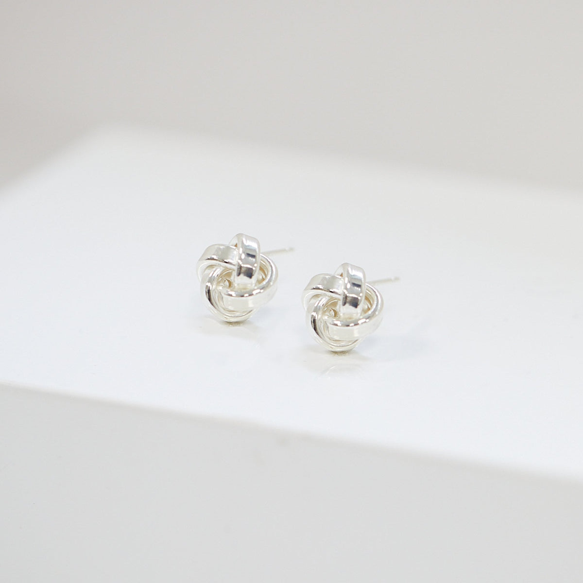 Simply Silver Sterling Silver 925 Polished Double Row Knot Stud Earrings