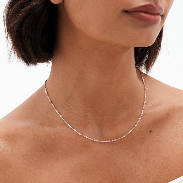 Simply Silver Sterling Silver 925 Twist Ball Chain Necklace