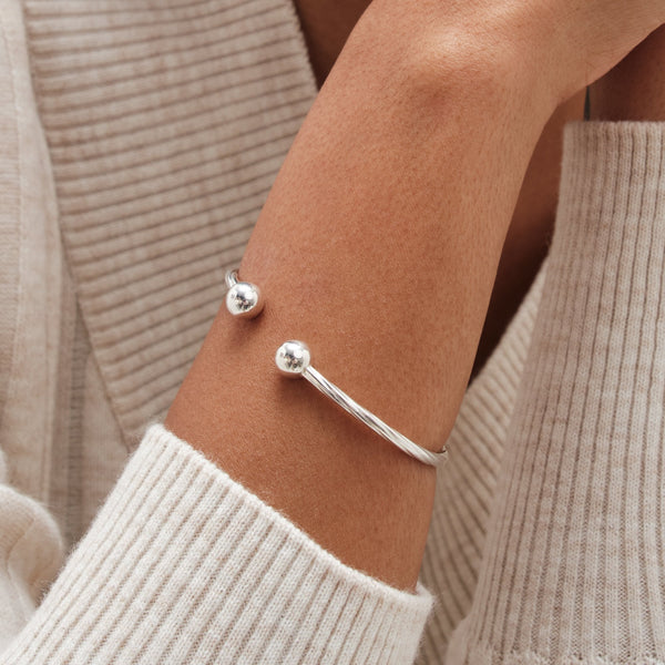 Simply Silver Sterling Silver 925 Polished Textured Cuff Bracelet