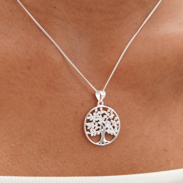 Simply Silver Sterling Silver 925 Silver Tree of Life Pendant Necklace