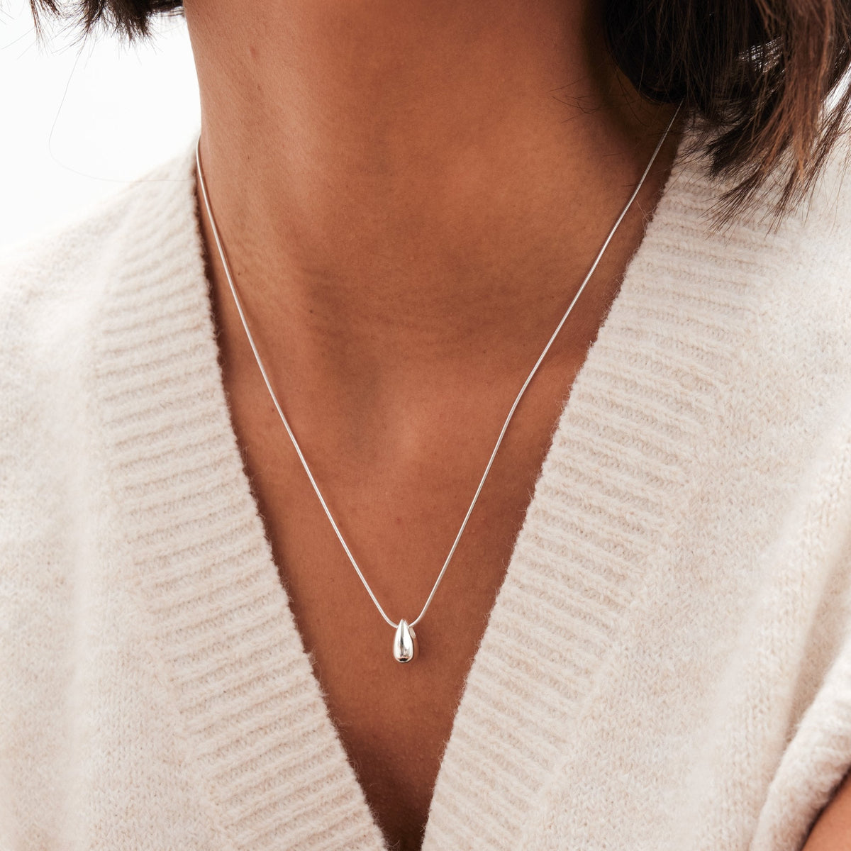 Simply Silver Sterling Silver 925 Polished Nugget Necklace