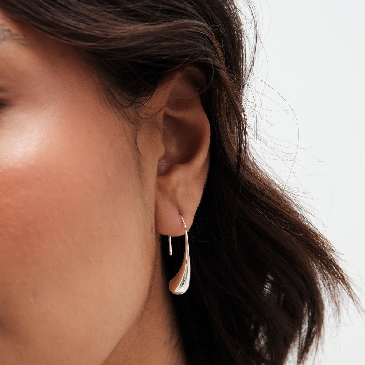 Simply Silver Sterling Silver 925 Polished Fluid Drop Earrings