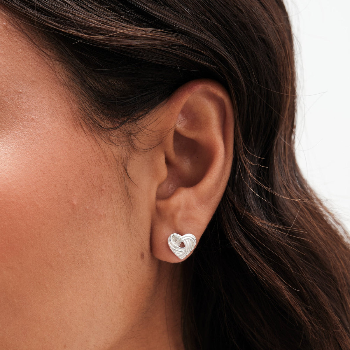 Simply Silver Sterling Silver 925 Polished Knot Heart Stud Earrings