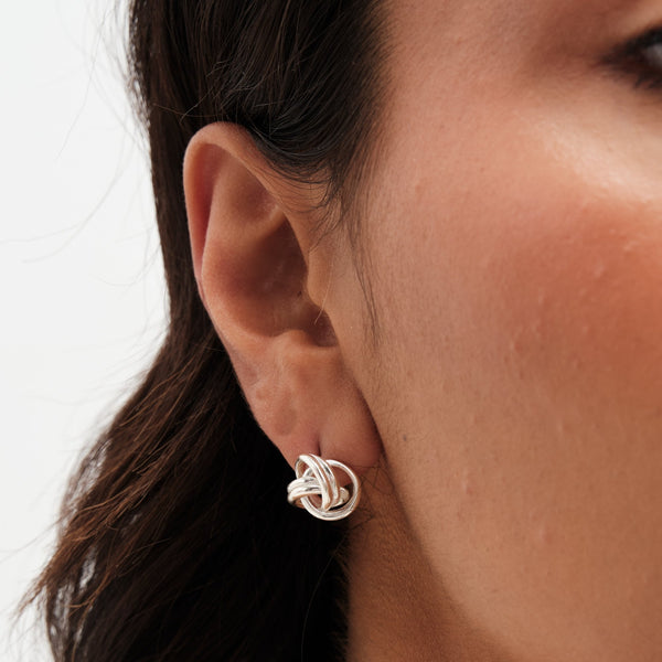 Simply Silver Sterling Silver 925 Polished Knot Stud Earrings