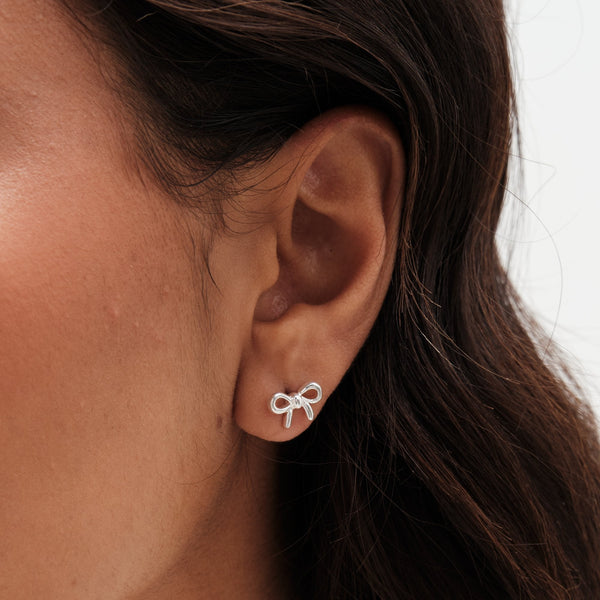 Simply Silver Sterling Silver 925 Polished Bow Stud Earrings