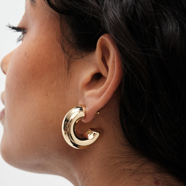 Mood Gold Recycled Chubby Hoop Earrings