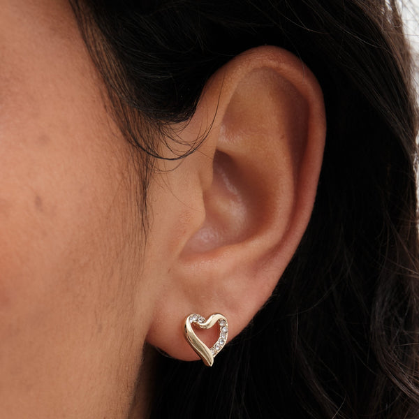 Mood Gold Crystal Love Heart Mixed Earrings - Pack of 3