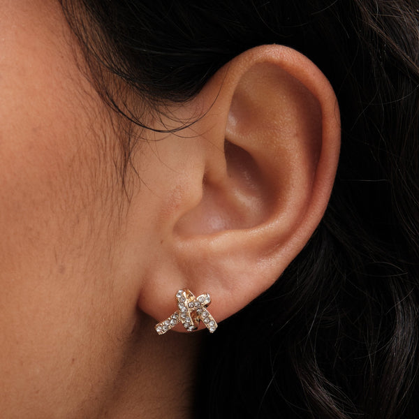 Mood Gold Crystal Love Heart Mixed Earrings - Pack of 3