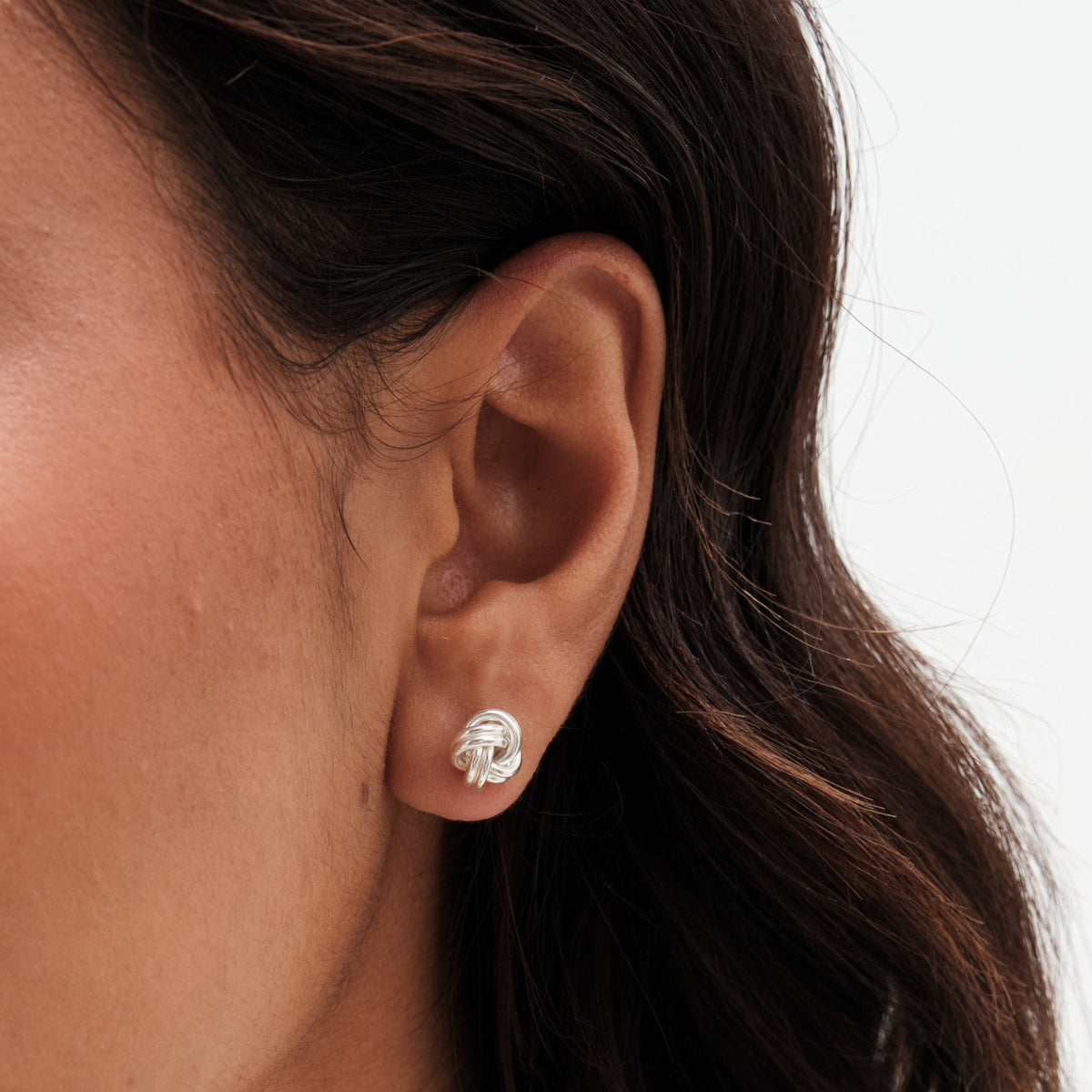 Simply Silver Sterling Silver 925 Polished Woven Knot Stud Earrings