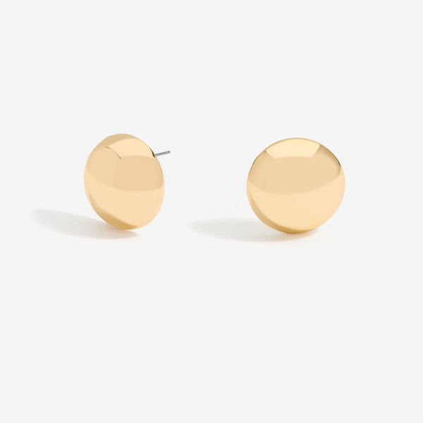 Mood Recycled Gold Polished Statement Dome Stud Earrings