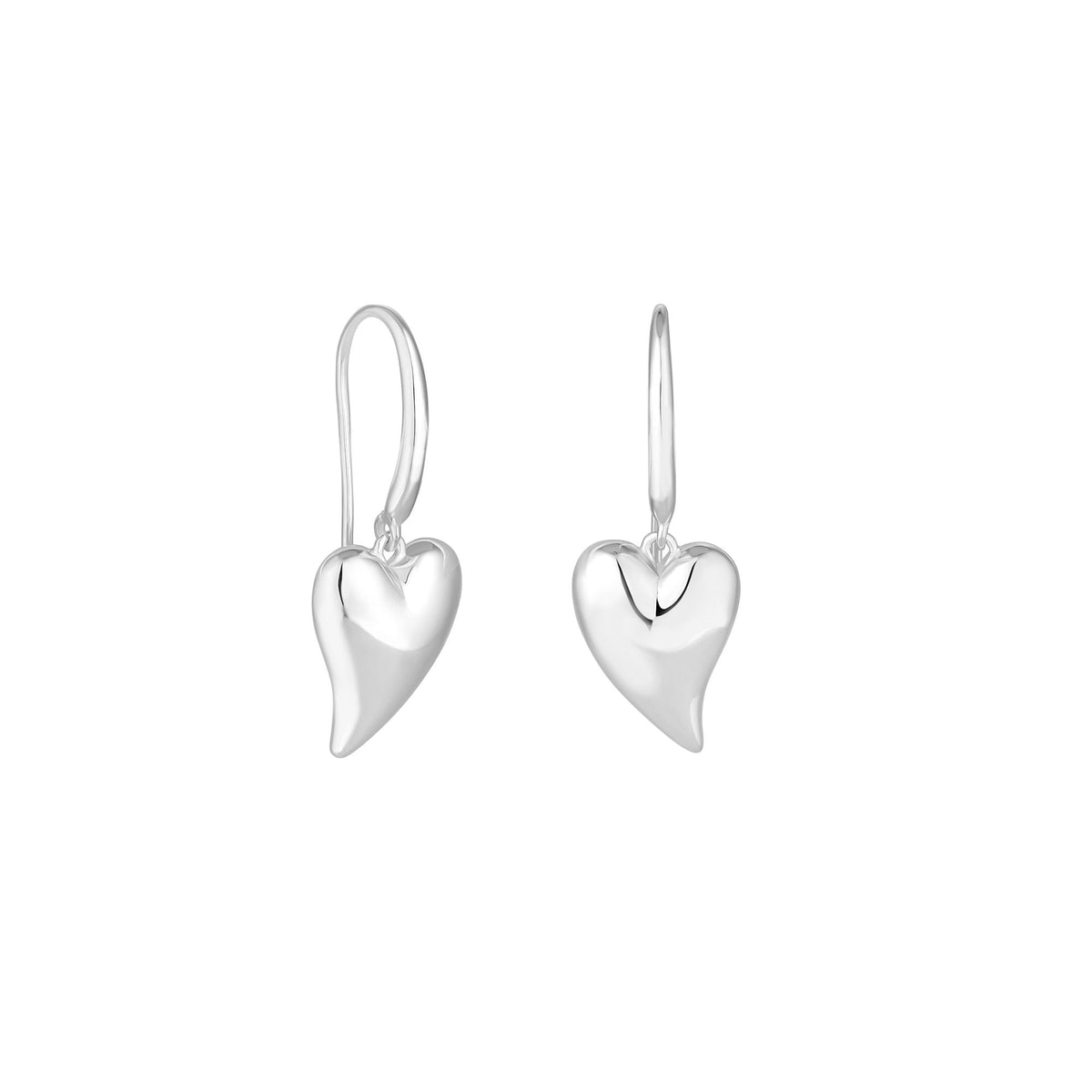 Simply Silver Sterling Silver 925 Tapered Heart Drop Earrings