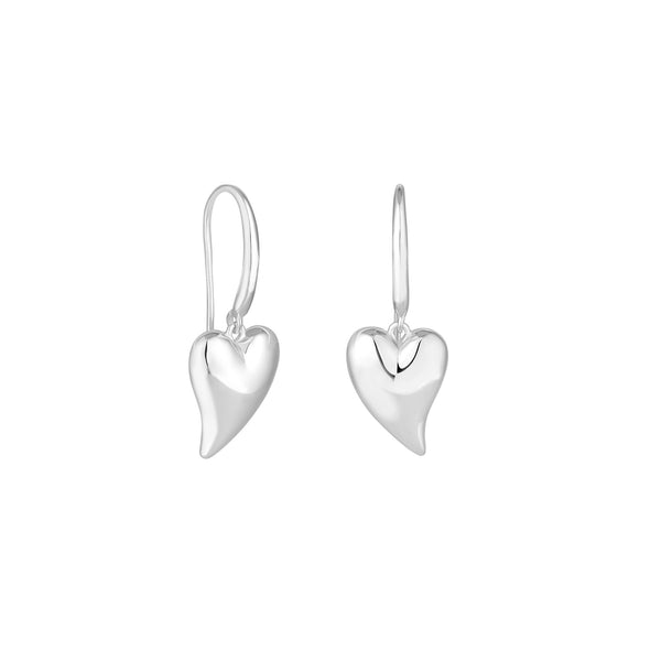 Simply Silver Sterling Silver 925 Tapered Heart Drop Earrings