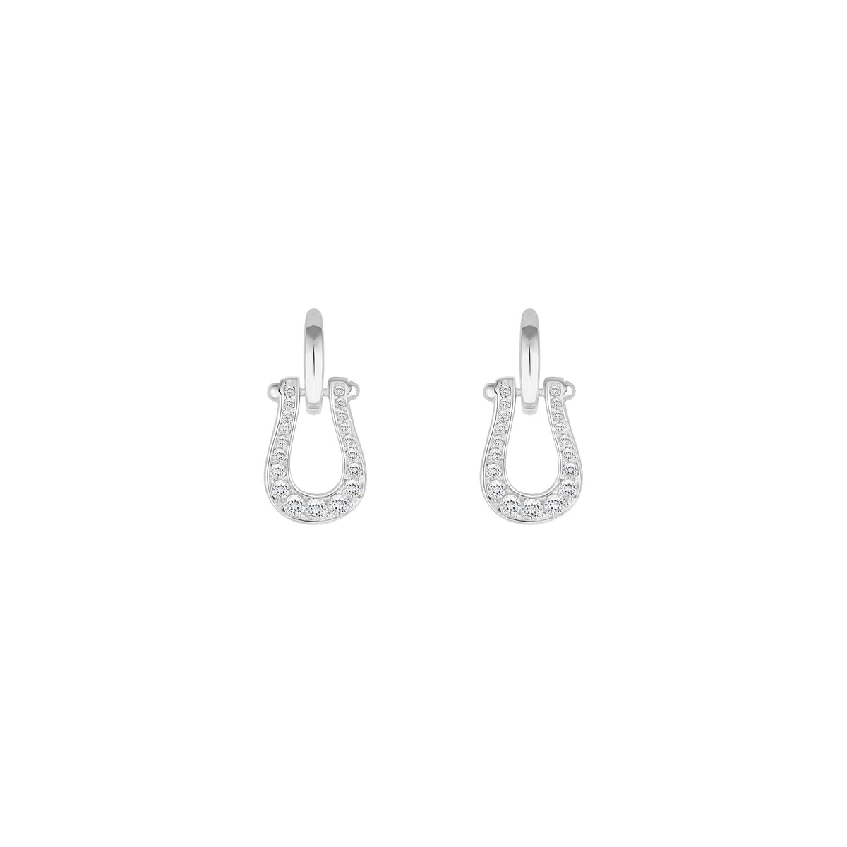 Simply Silver Sterling Silver 925 Cubic Zirconia Horseshoe Earrings