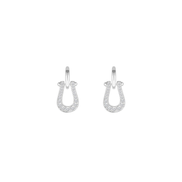 Simply Silver Sterling Silver 925 Cubic Zirconia Horseshoe Earrings
