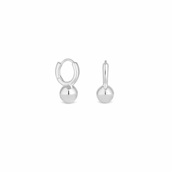 Simply Silver Sterling Silver 925 Polished Orb Huggie Hoop Earrings