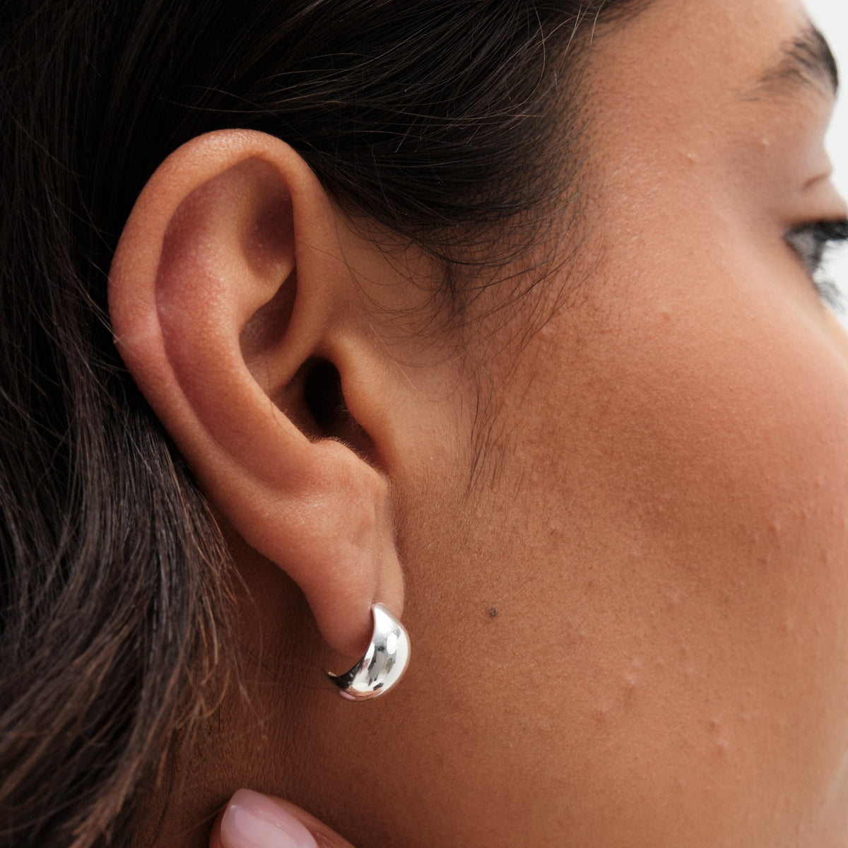Simply Silver Sterling Silver 925 Polished Dome Hoop Earrings